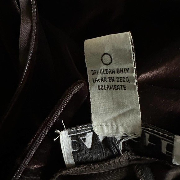 Panache Vintage Deep Brown Velvet Jumpsuit with Waist Chain Size 4 - Picture 10 of 12